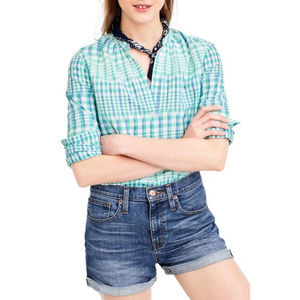 J. Crew Gingham Ikat Popover Shirt